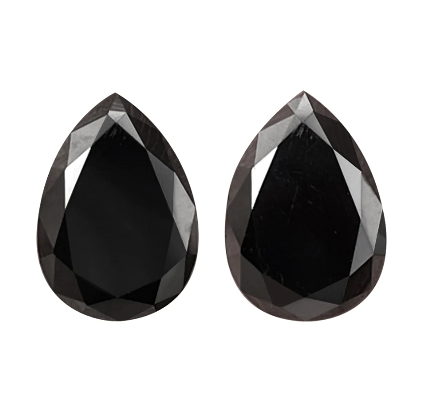 Pear Shape Diamond 9.00 X 7.00 MM Fancy Black Color Loose Diamond